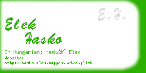 elek hasko business card